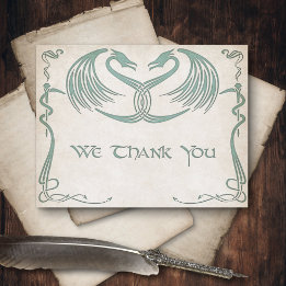 Celtic Viking Dragon Wedding Thank You Card