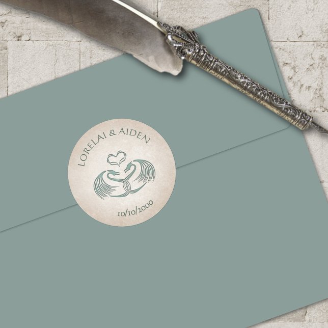 Celtic Viking Fantasy Wedding Classic Round Sticker (Creator Uploaded)