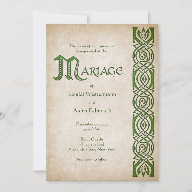 Celtic Viking Fantasy Wedding Invitation (Front)