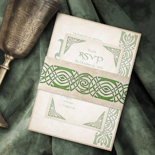 Celtic Viking Fantasy Wedding Invitation Belly Band