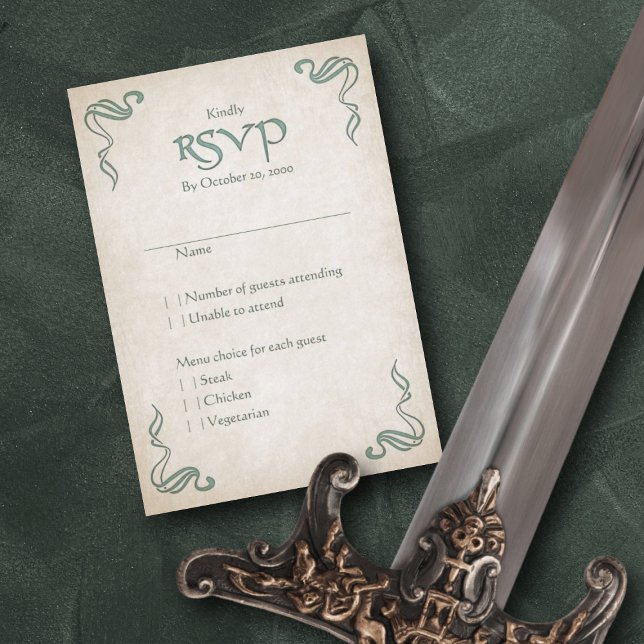 Celtic Viking Fantasy Wedding RSVP Card (Creator Uploaded)