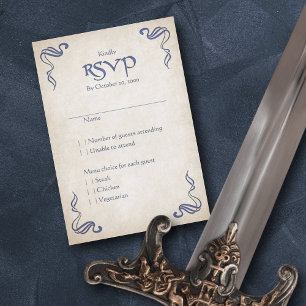 Celtic Viking Fantasy Wedding RSVP Card