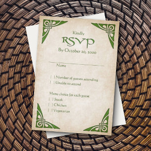 Celtic Viking Fantasy Wedding RSVP Card