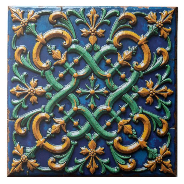 Celtic Vine Ceramic Tile (Front)