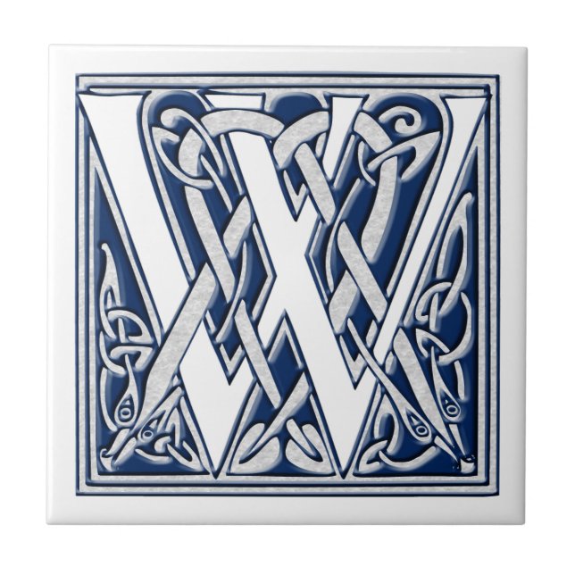 Celtic W Monogram Ceramic Tile (Front)