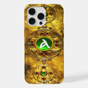 CELTIC WARRIOR SHIELD EMERALD RUBY GEM MONOGRAM iPhone CASE