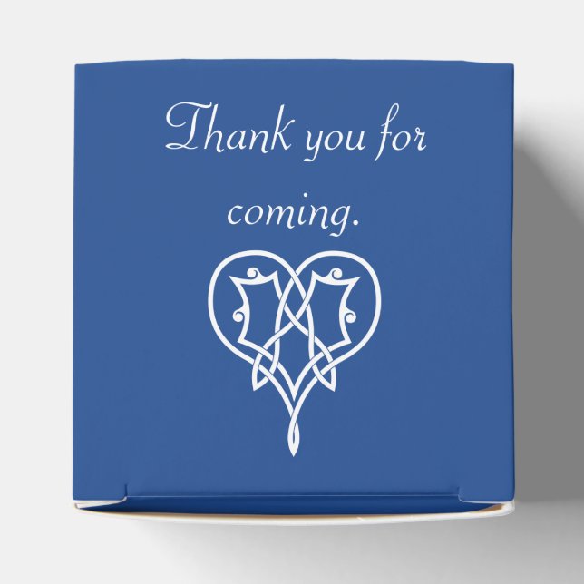 Celtic Weave Hearts in Blue Favour Box (Top)
