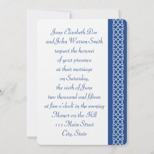 Celtic Weave Hearts in Blue Wedding Invitation