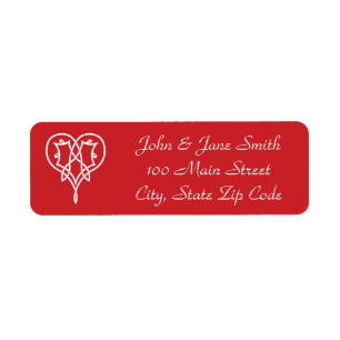 Celtic Weave Hearts in Cherry Return Address Label