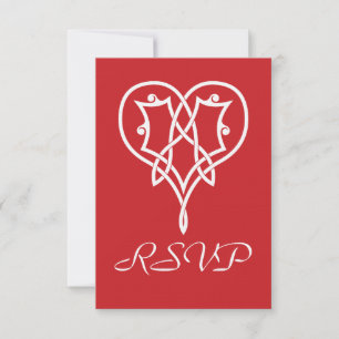 Celtic Weave Hearts in Cherry RSVP Card