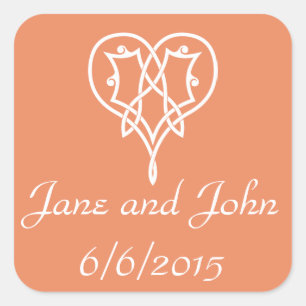 Celtic Weave Hearts in Coral Sticker