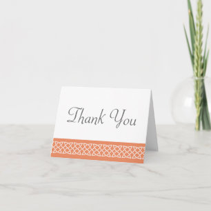 Celtic Weave Hearts in Coral Thank You Card