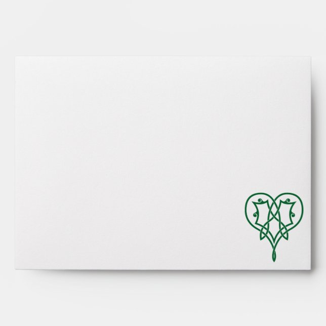 Celtic Weave Hearts in Green Envelopes (Front)