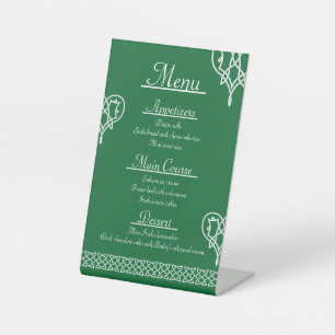 Celtic Weave Hearts in Green Pedestal Sign