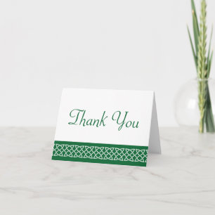 Celtic Weave Hearts in Green Thank You Card