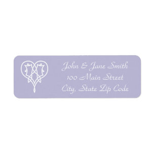 Celtic Weave Hearts in Lavender Address Label Return Address Label