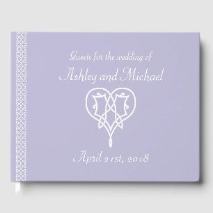 Celtic Weave Hearts in Lavender Guest Book