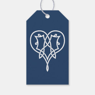 Celtic Weave Hearts in Navy Gift Tag