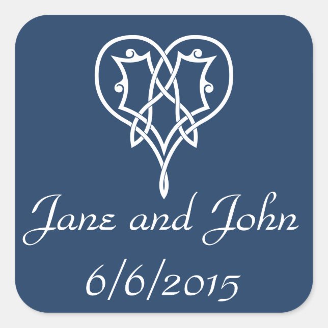 Celtic Weave Hearts in Navy Sticker (Front)
