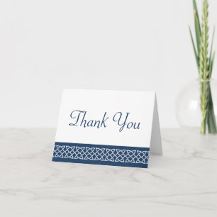 Celtic Weave Hearts in Navy Thank You Card