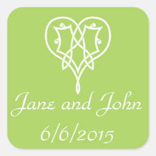 Celtic Weave Hearts in Peridot Sticker