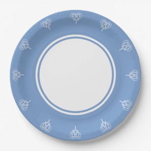Celtic Weave Hearts in Periwinkle Paper Plate