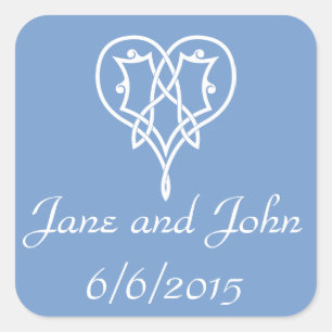 Celtic Weave Hearts in Periwinkle Sticker