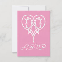 Celtic Weave Hearts in Petal Pink RSVP Card