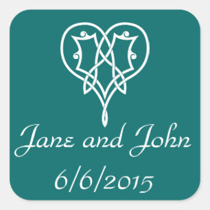Celtic Weave Hearts in Teal Sticker