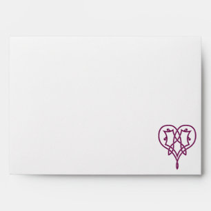Celtic Weave Hearts in Wine Envelopes