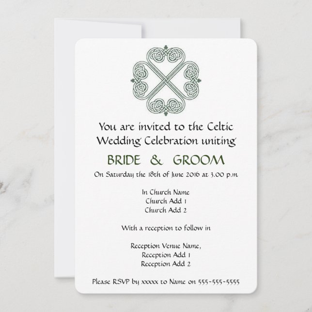 Celtic Wedding Celebration Invitation (Front)