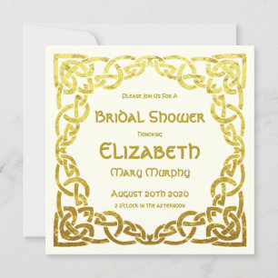 Celtic Wedding Faux Gold Celtic Knot Bridal Shower Invitation