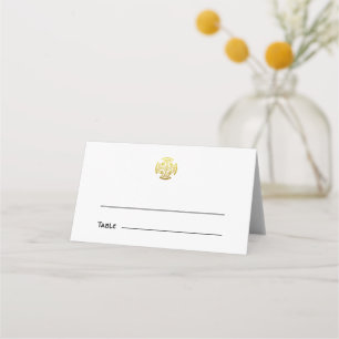 Celtic Wedding Faux Gold Celtic Knot Cross Place Card
