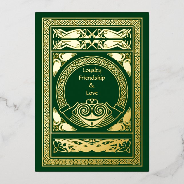 Celtic Wedding Invitation with Claddagh (Front)
