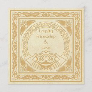 Celtic Wedding Invitation with Claddagh.