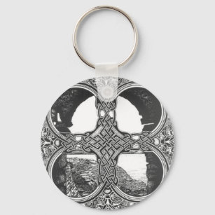 Celtic window arch tattoo key ring