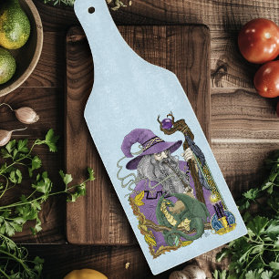 Celtic Wizard Dragon Fantasy Purple Cutting Board