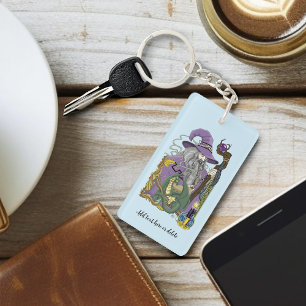 Celtic Wizard Dragon Fantasy Purple Key Ring