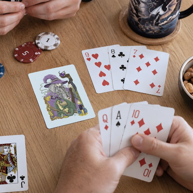 Celtic Wizard Dragon Fantasy Purple Playing Cards (Creator Uploaded)