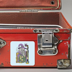 Celtic Wizard Dragon Fantasy Purple  Square Sticker