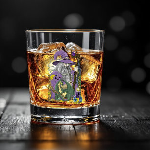 Celtic Wizard Dragon Fantasy Purple Whiskey Glass