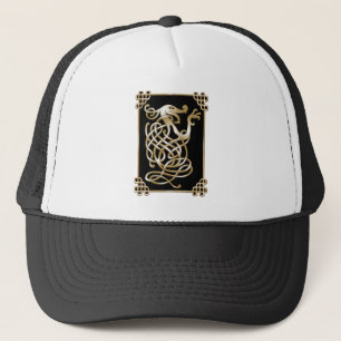 Celtic Wolf - Black Background Trucker Hat