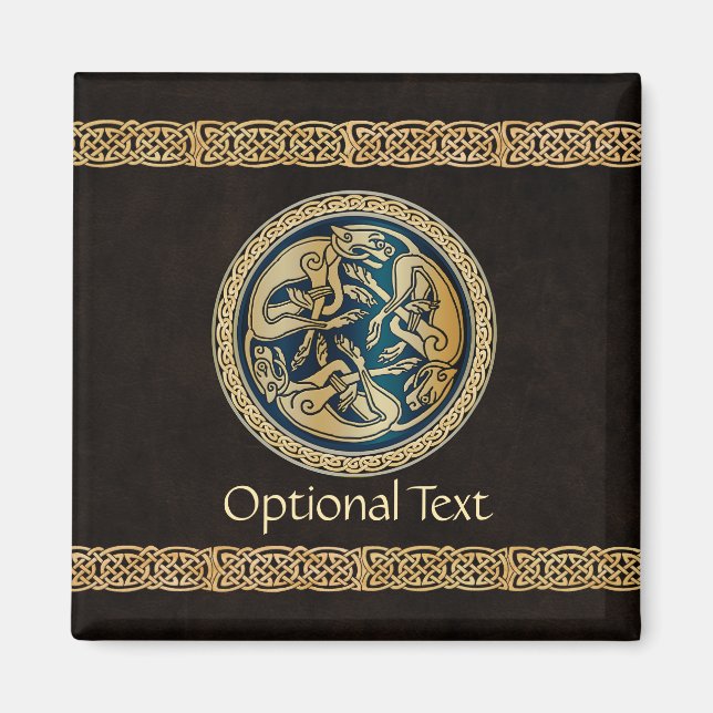 Celtic Wolf Knotwork Triad Magnet (Front)