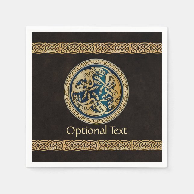 Celtic Wolf Knotwork Triad Napkin (Front)