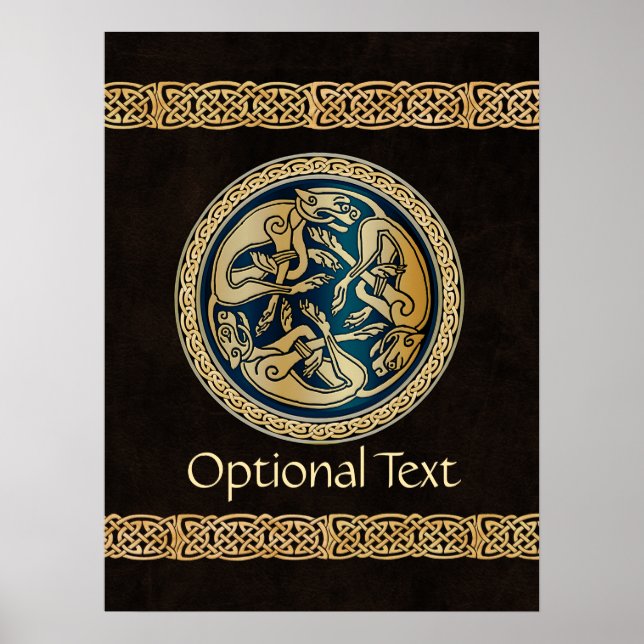 Celtic Wolf Knotwork Triad Poster (Front)