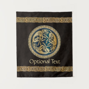 Celtic Wolf Knotwork Triad Tapestry