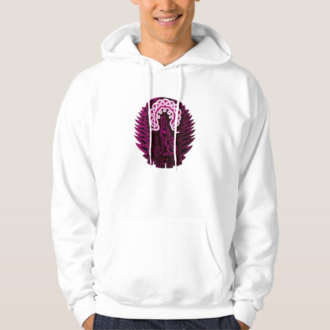 Celtic Wolf/moon, pink Hoodie (Front)