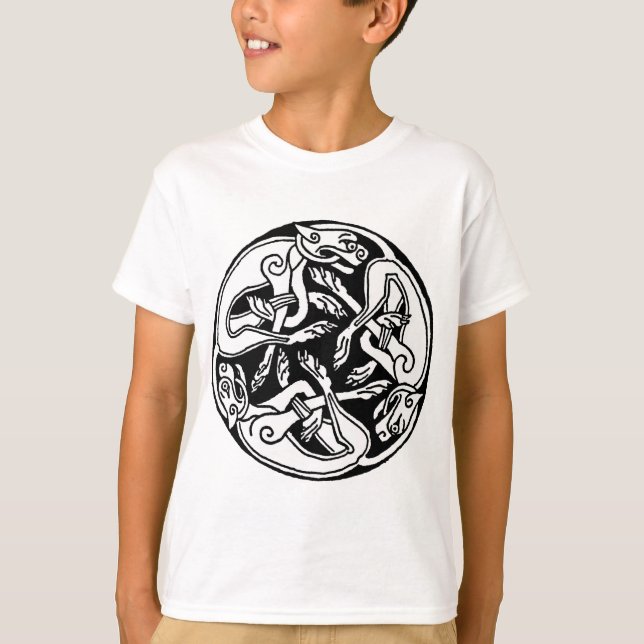 Celtic Wolf  Triskelion T-Shirt (Front)