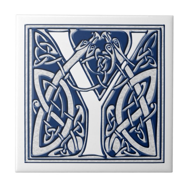 Celtic Y Monogram Ceramic Tile (Front)