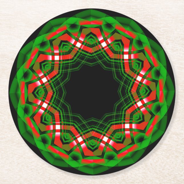 Celtic Yule Festival Round Paper Coaster (Front)